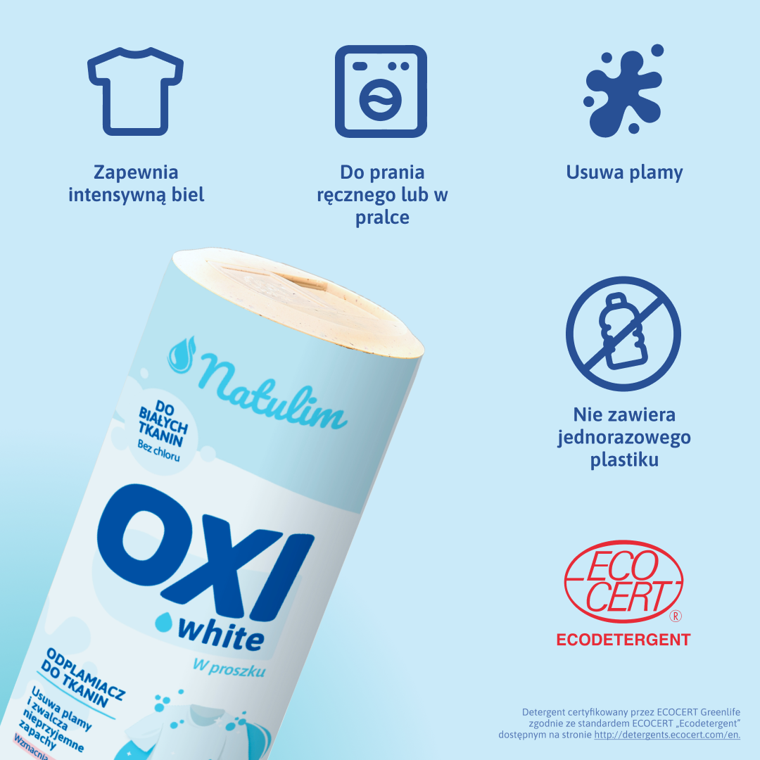 Oxi white- ekologiczny odplamiacz w proszku do białego