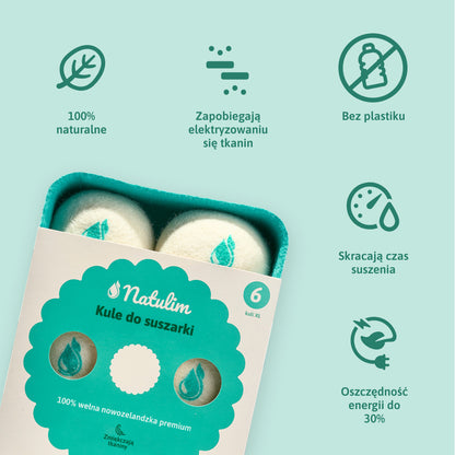 Wełniane kule do suszarki Natulim