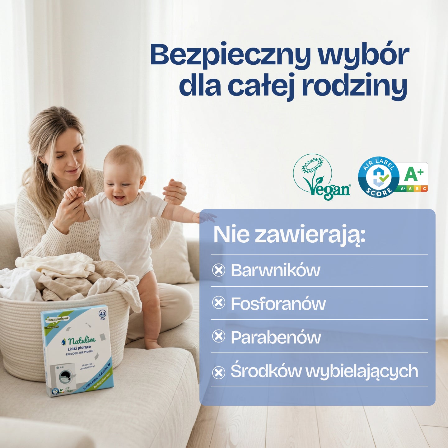 Eko listki do prania Natulim 40 prań