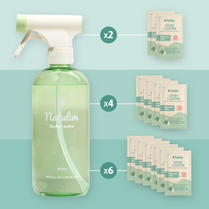 Zestaw Natulim starter – płyn szyby i lustra