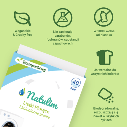 Eko listki do prania Natulim 40 prań