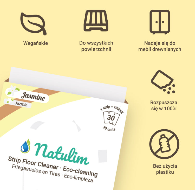 Eko listki do mycia podłóg Natulim uniwersalne biodegradowalne 30szt.